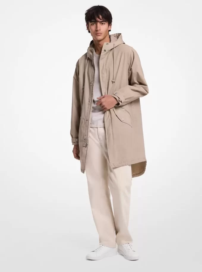 Anorak z elastycznej bawełny popelinowej barwionej na odzież