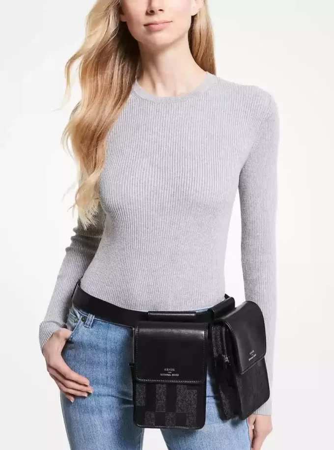 ASHYA X MICHAEL KORS Saga Signature i skórzana torba wielofunkcyjna