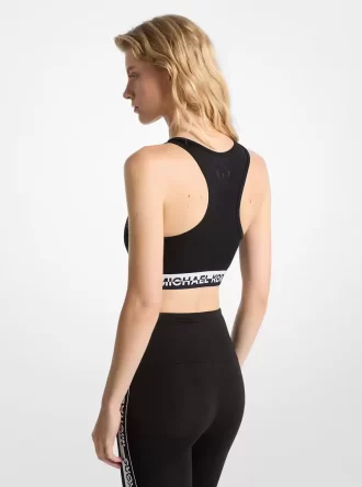 Biustonosz sportowy z taśmą z logo