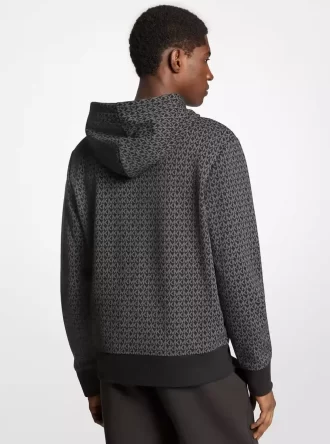 Bluza z kapturem i zamkiem błyskawicznym z mieszanki bawełny z logo Signature Bluza z kapturem i zamkiem błyskawicznym z mieszanki bawełny z logo Signature