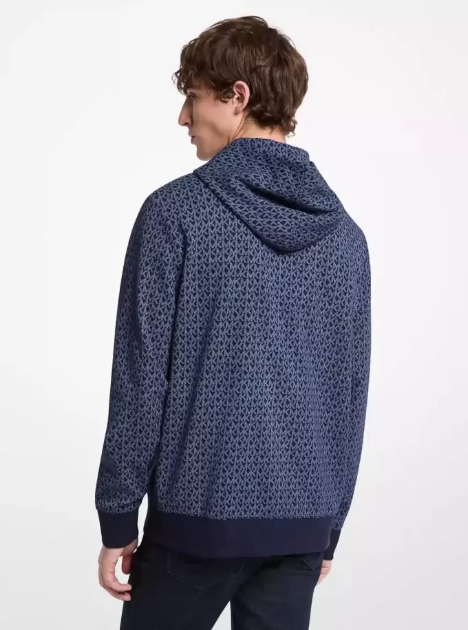 Bluza z kapturem z mieszanki bawełny i logo Signature