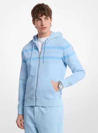 Bluza z kapturem zapinana na zamek z bawełny barwionej na kolor logo Bluza z kapturem zapinana na zamek z bawełny barwionej na kolor logo