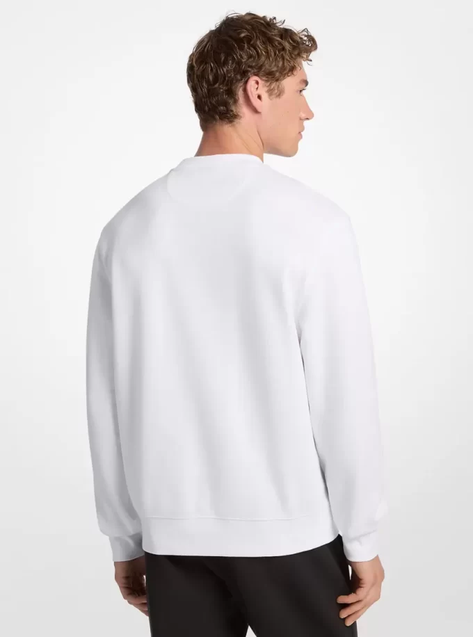 Bluza z okrągłym dekoltem i graficznym logo z mieszanki bawełny