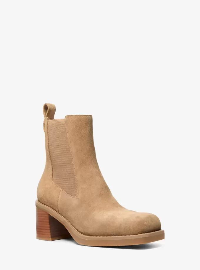 Botki Houston Suede Block Heel Ankle Boots