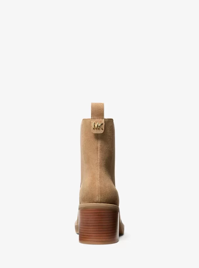 Botki Houston Suede Block Heel Ankle Boots