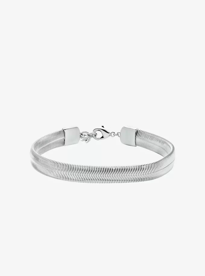 Bransoletka z łańcuszkiem wężowym z mosiądzu platerowanego szlachetnym metalem