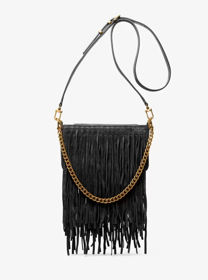 Bryant Small Fringed Suede Convertible Pochette