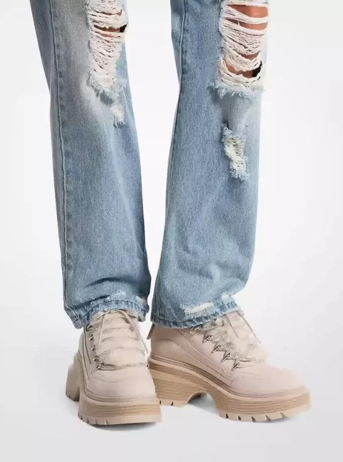 Buty na platformie Shiloh z nubuku i sztucznego futra