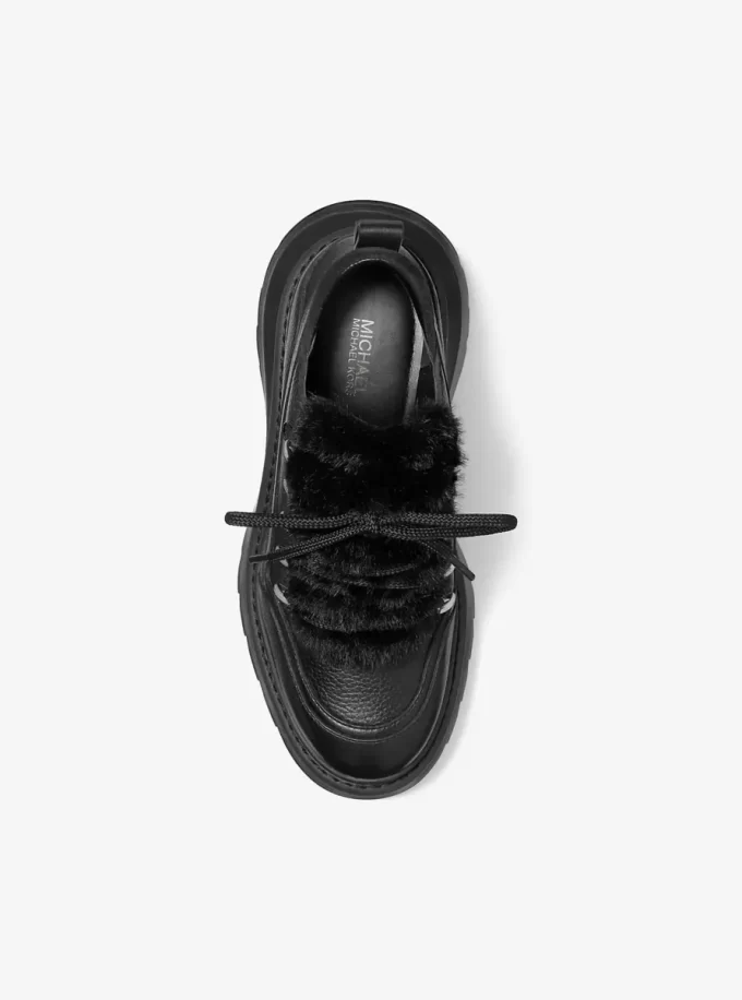 Buty na platformie Shiloh ze skóry i sztucznego futra