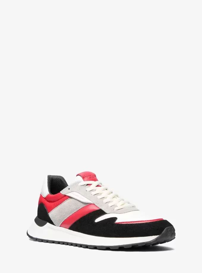 Buty sportowe Dax Color-Block ze skóry i zamszu