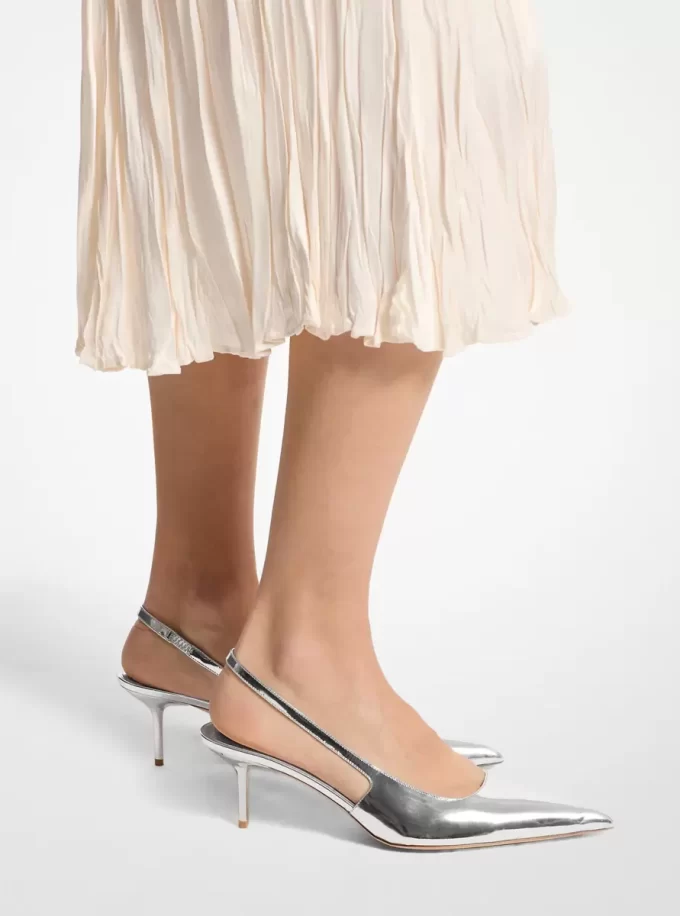 Czółenka Emma Metallic Leather Slingback