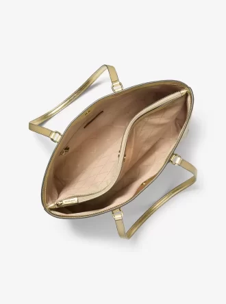 Duża metaliczna torba typu tote Sheila w dwóch odcieniach z logo