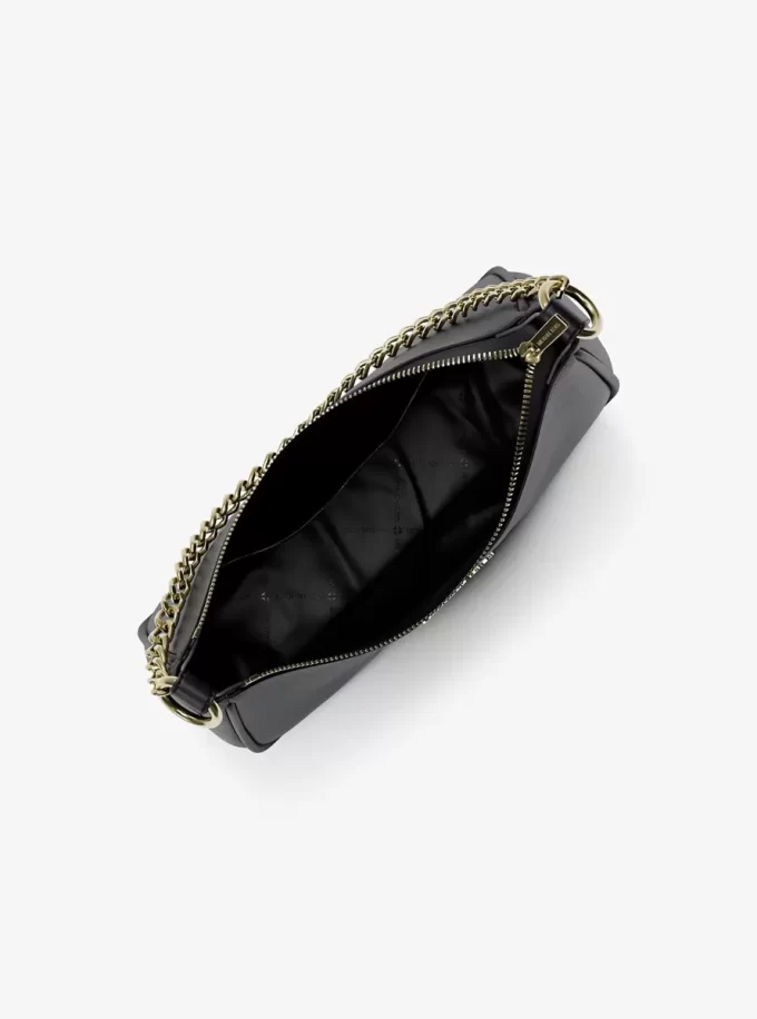 Duża, składana torba typu crossbody Jet Set ze skóry groszkowanej