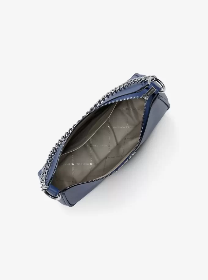 Duża, składana torba typu crossbody Jet Set ze skóry groszkowanej