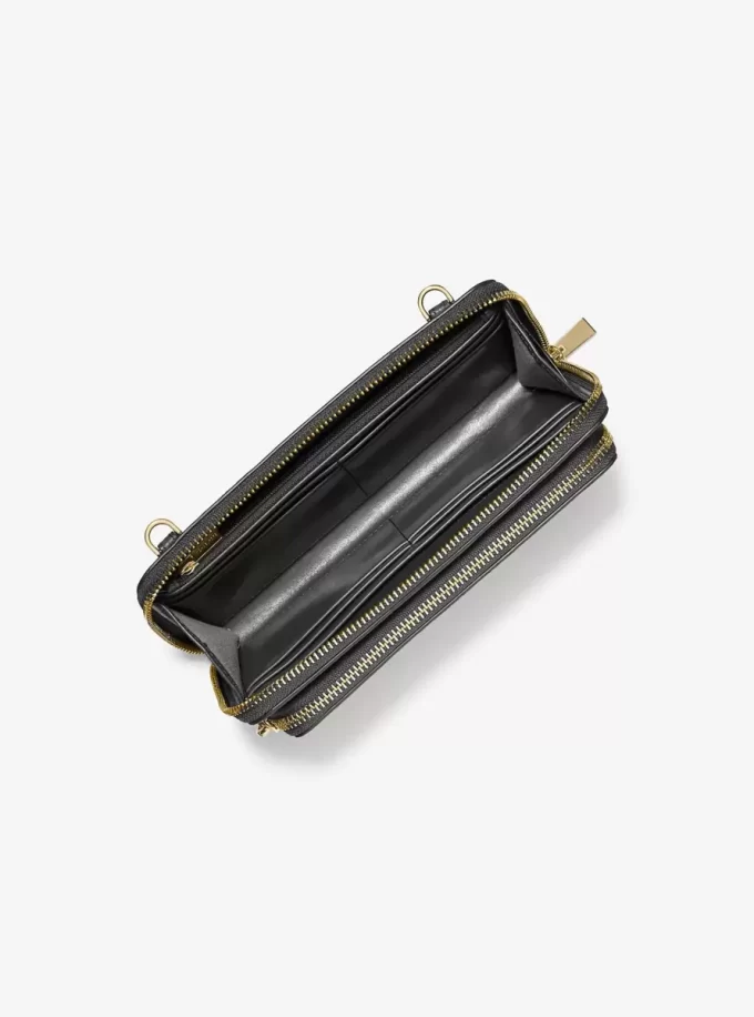 Duża, składana torba typu crossbody Jet Set ze skóry groszkowanej Duża, składana torba typu crossbody Jet Set ze skóry groszkowanej