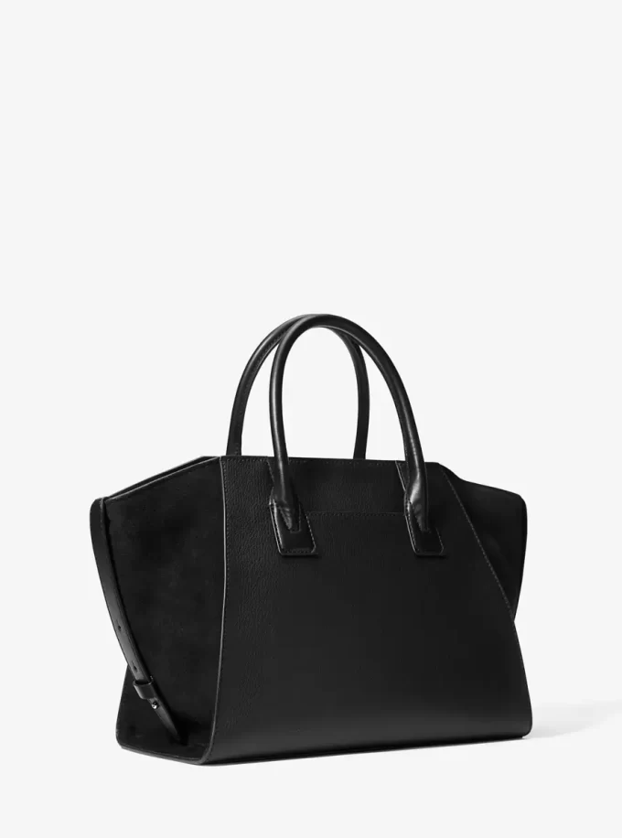 Duża skórzana i zamszowa torba Avril