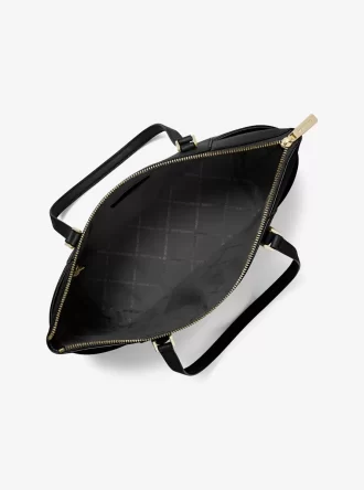 Duża torba Charlotte ze skóry saffiano z zamkiem błyskawicznym