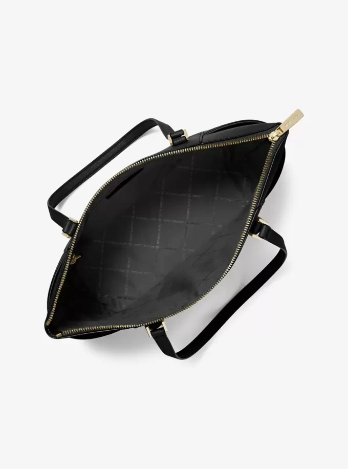 Duża torba Charlotte ze skóry saffiano z zamkiem błyskawicznym