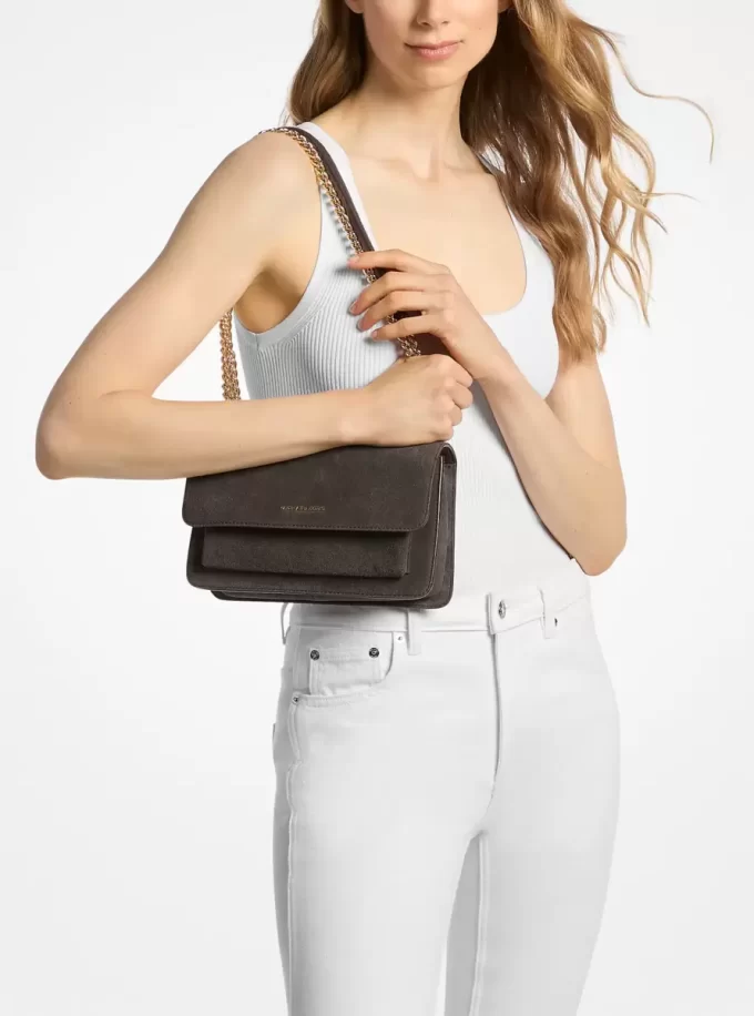 Duża torba na ramię Claire ze zamszu