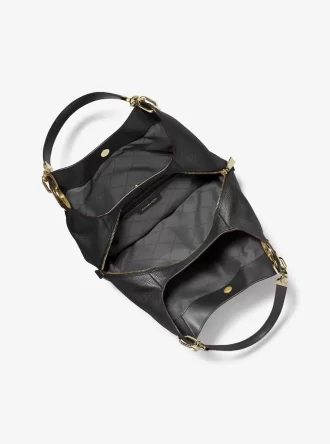 Duża torba na ramię Lillie ze skóry groszkowanej