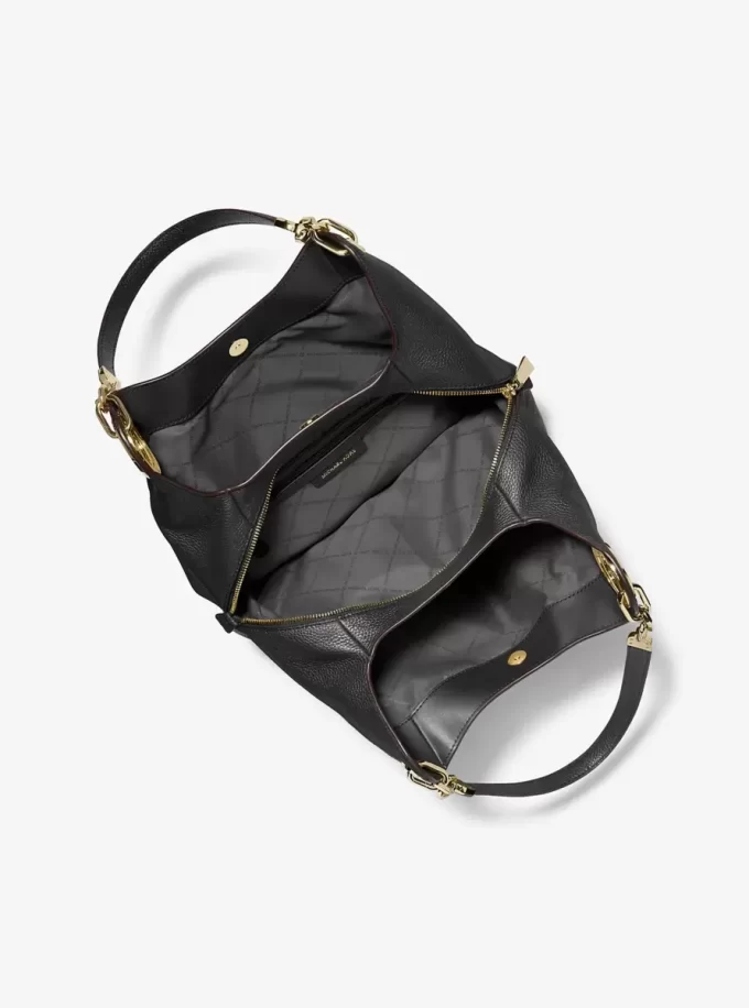 Duża torba na ramię Lillie ze skóry groszkowanej