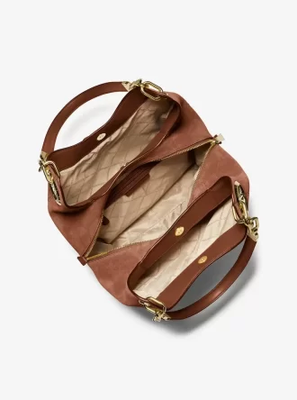 Duża torba na ramię Lillie ze zamszu