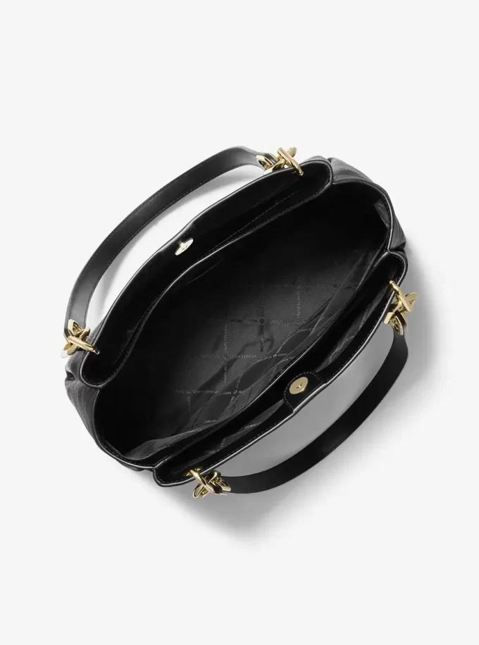 Duża torba na ramię Trisha ze skóry groszkowanej