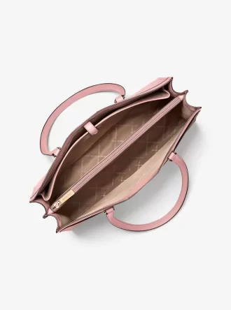 Duża torba podróżna Jet Set Travel z kieszenią ze skóry saffiano