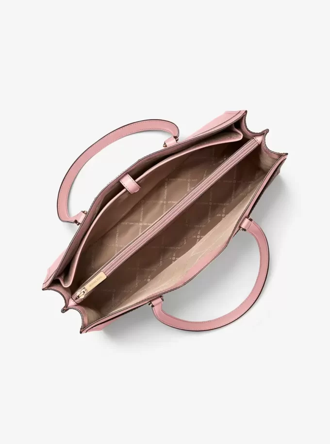 Duża torba podróżna Jet Set Travel z kieszenią ze skóry saffiano