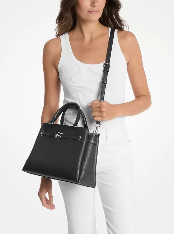 Duża torba skórzana Reed Pebbled