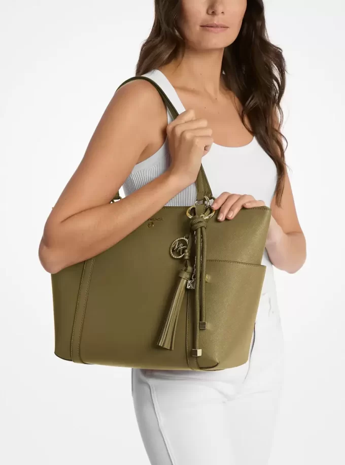 Duża torba Sullivan ze skóry saffiano z zamkiem błyskawicznym