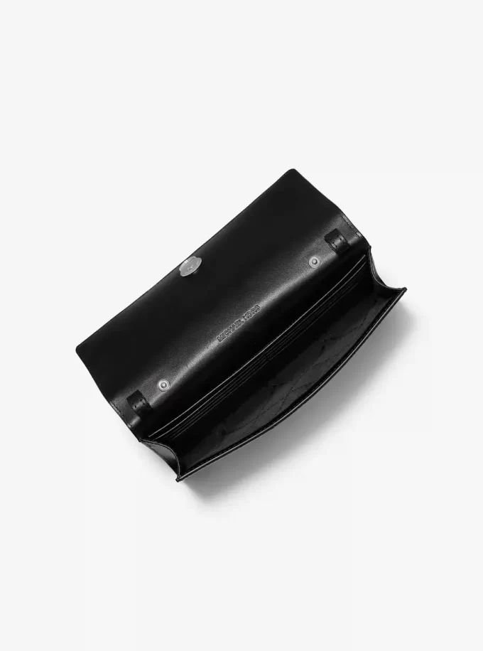 Duża torba typu crossbody Carson z nadrukiem w panterkę i sierścią cielęcą