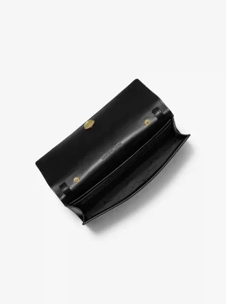 Duża torba typu crossbody Carson z nadrukiem w panterkę i sierścią cielęcą