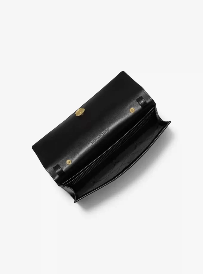 Duża torba typu crossbody Carson z nadrukiem w panterkę i sierścią cielęcą