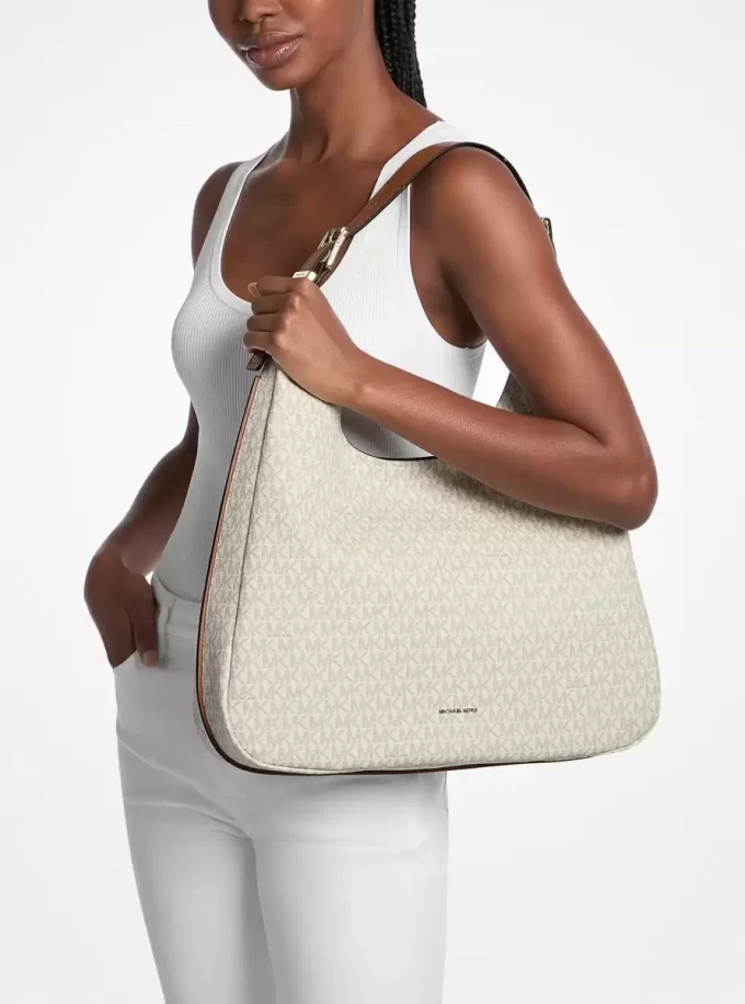 Duża torba typu hobo na ramię Nolita z logo