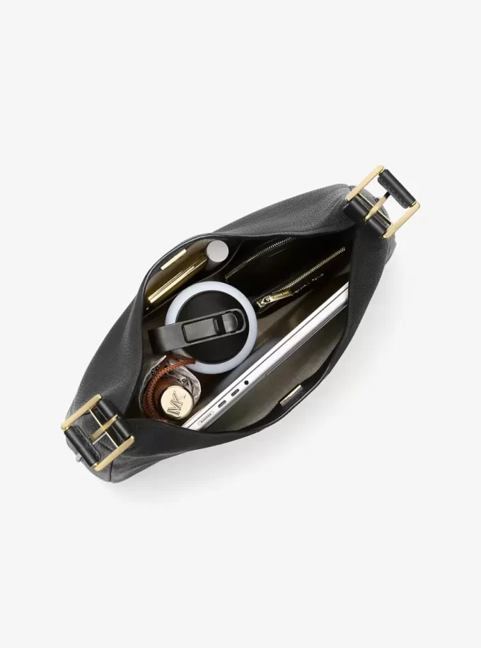 Duża torba typu hobo na ramię Nolita ze skóry groszkowanej