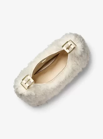 Duża torba typu hobo na ramię Nolita ze sztucznego kożucha