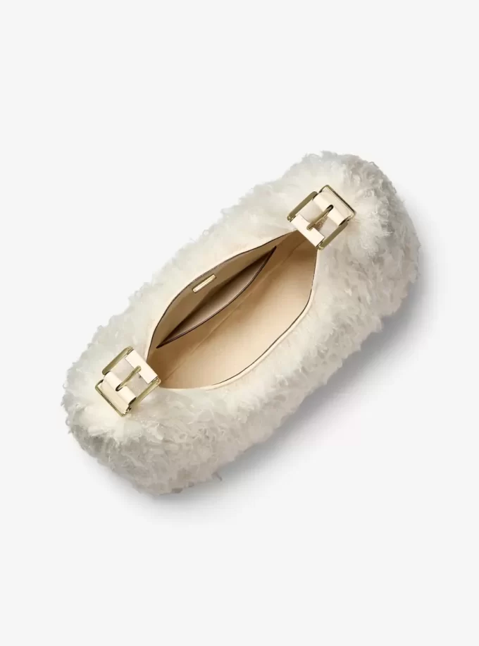 Duża torba typu hobo na ramię Nolita ze sztucznego kożucha