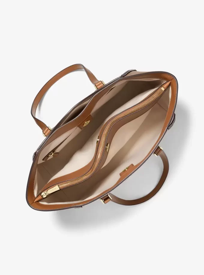 Duża torba typu tote z logo i skóry Taryn