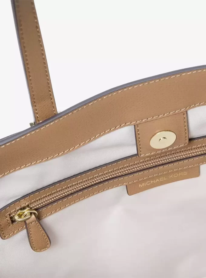 Duża torba typu tote z logo i skóry Taryn