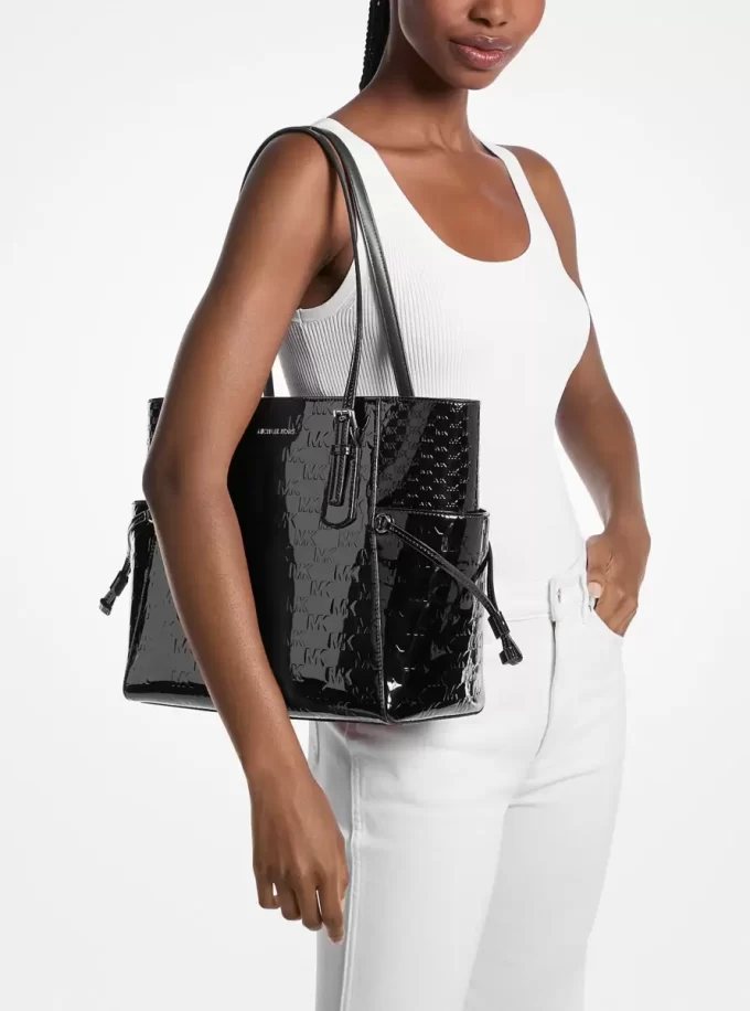 Duża torba typu tote z wytłoczonym logo patentowym Voyager