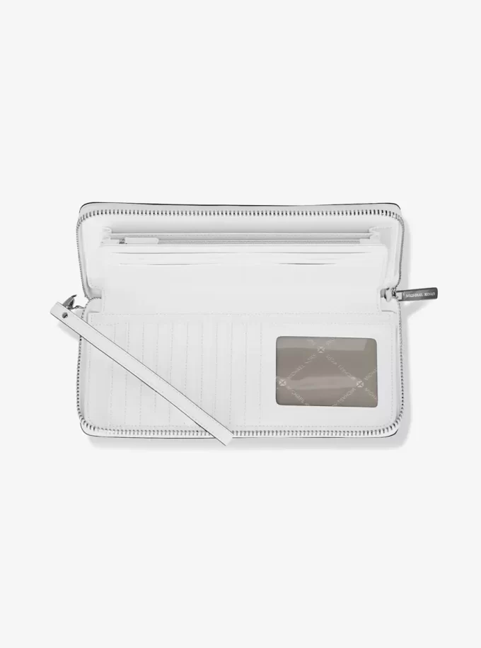 Duży portfel Continental ze skóry groszkowanej