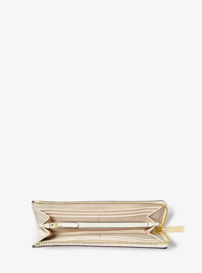 Duży portfel podróżny Jet Set ze skóry saffiano zapinany na zamek błyskawiczny