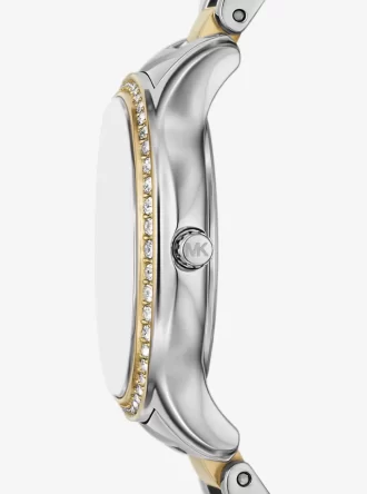 Dwukolorowy zegarek Mini Sage Pavé