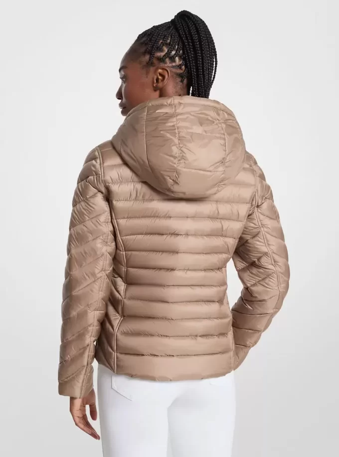 Dwustronna kurtka pikowana z nylonu z nadrukiem logo Chevron