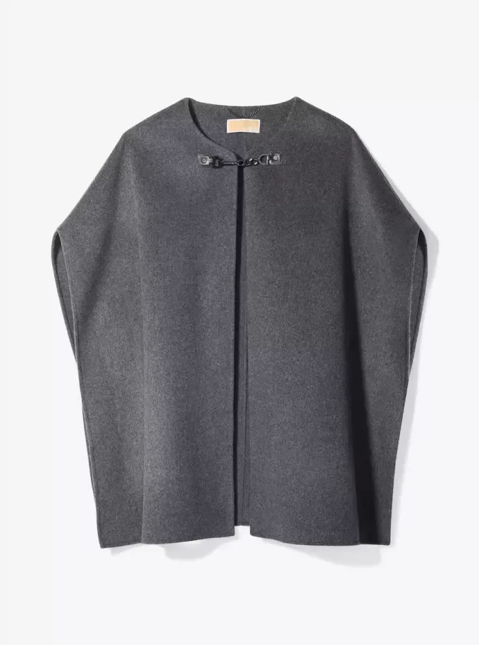 Dwustronna peleryna z mieszanki wełny