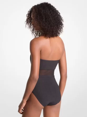 Elastyczny nylonowy kostium kąpielowy bez ramiączek z paskiem