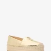 Espadryle Lynne Crackled Metallic Leather Platform
