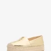 Espadryle Lynne Crackled Metallic Leather Platform