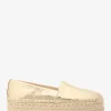 Espadryle Lynne Crackled Metallic Leather Platform